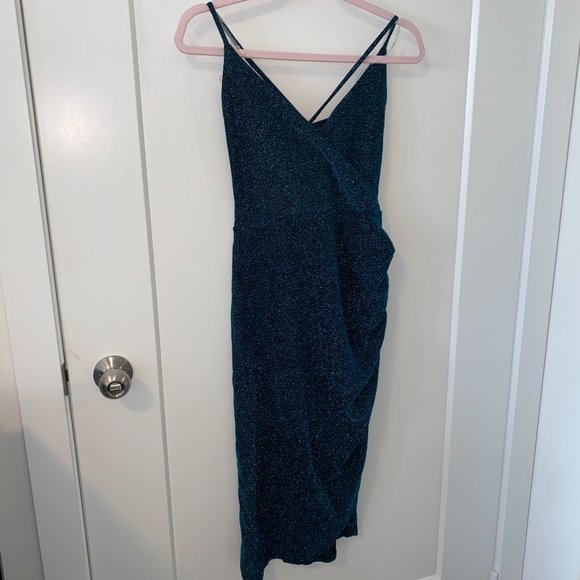 ERIN BLAIR BLUE SPARKLE DRESS - SIZE MEDIUM - Picture 3 of 5